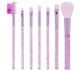 7 PIECE BRUSH SET IN POUCH - PURPLE GLITTER