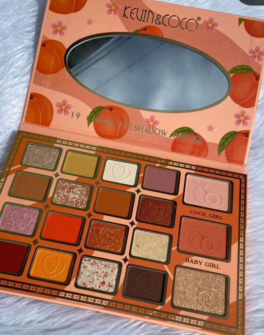 KEVIN & COCO PEACH 19 COLOR EYESHADOW PALETTE